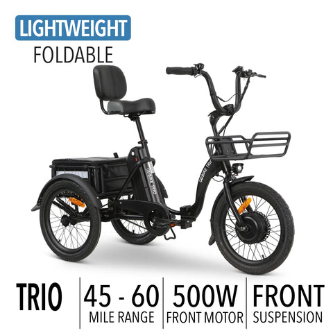 TRIO Crossover Lightweight Foldable Electric Tricycle ElectricGOBIKE